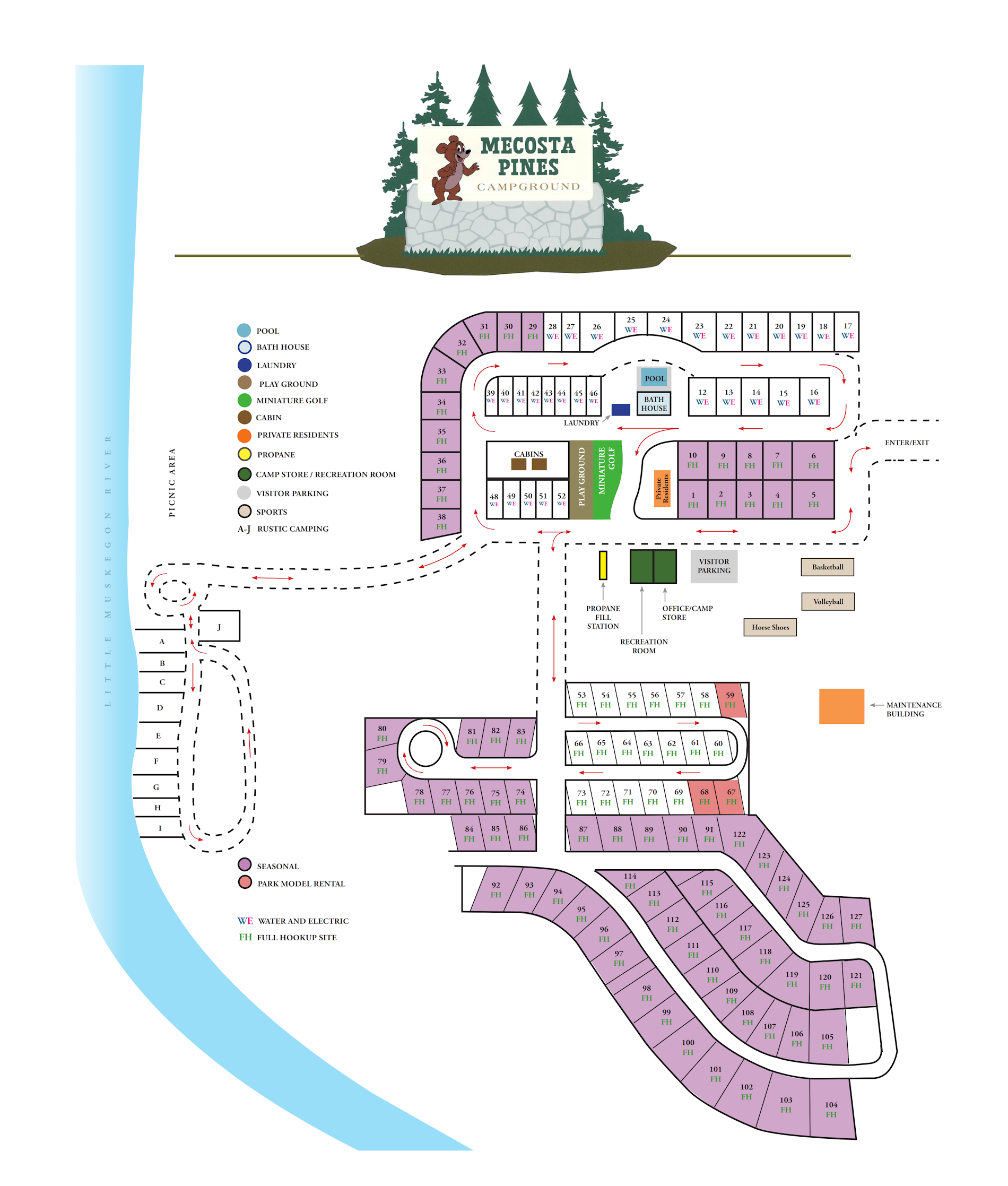 Mecosta Pines Campground in Morley, Michigan in Van Buren County